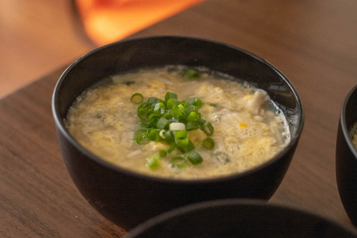 きのこと玉ねぎの和風スープの完成写真